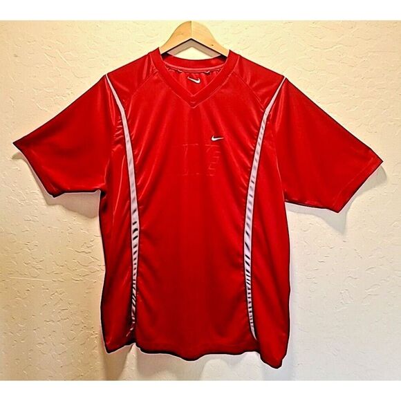 Vintage Nike Mens XL Travis Scott Mini Swoosh Spell Out Block Letter T-Shirt Red - Picture 2 of 11